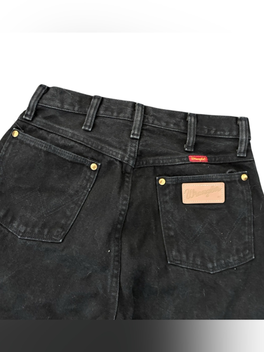 Vintage Wrangler Cowboy Cut Black Straight Jeans High Waist - Picture 3 of 5